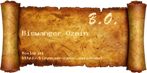 Biswanger Ozmin névjegykártya